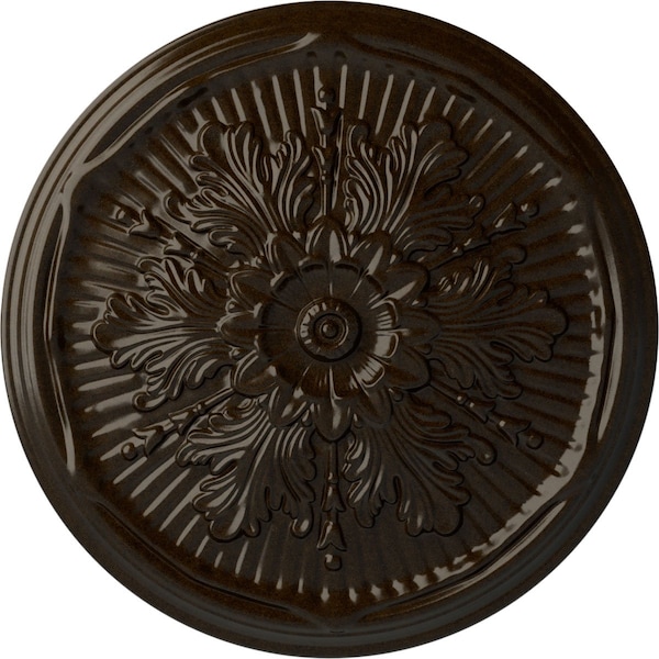Ekena Millwork Luton Ceiling Medallion (Fits Canopies up to 3 1/2"), Hand-Painted Bronze, 21"OD x 2"P CM21LUBZS - main